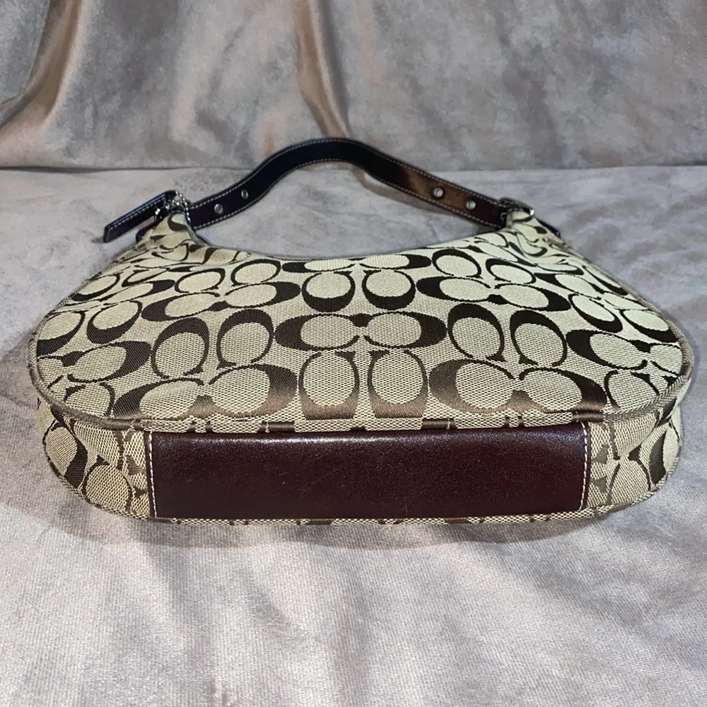 COACH 6045 Signature Canvas Half Moon Handbag - Brown Y2K